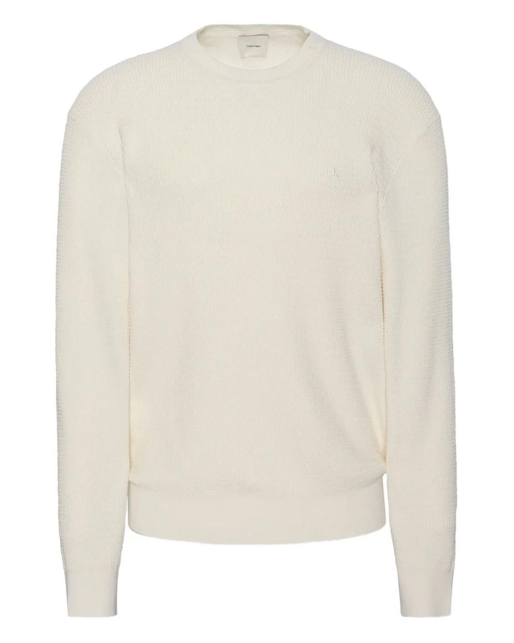 Calvin Klein White Textured Sweater for men