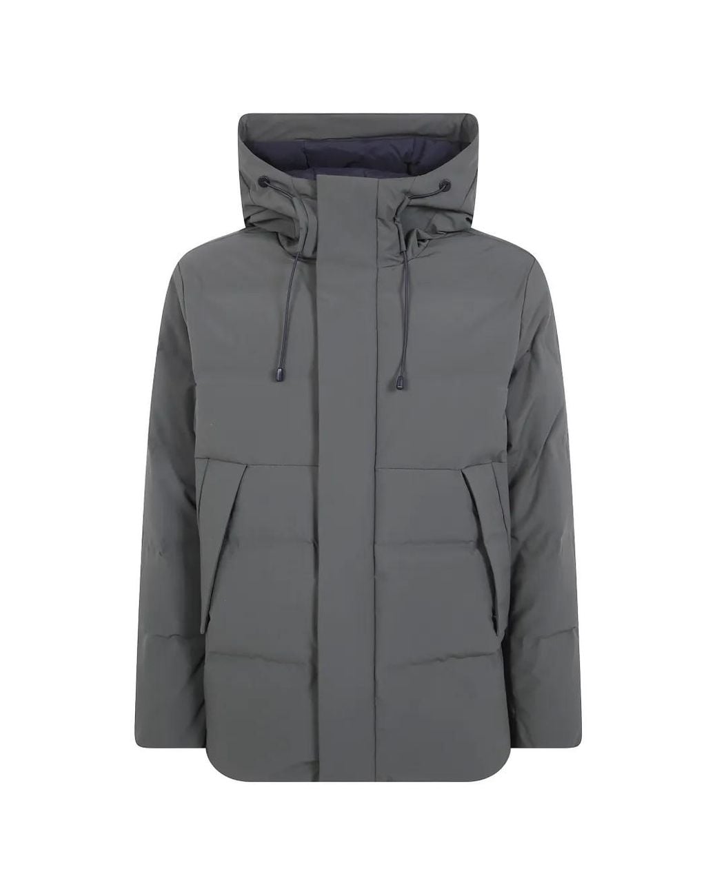 People Of Shibuya Gray Daisen Quilted Hooded Jacket for men