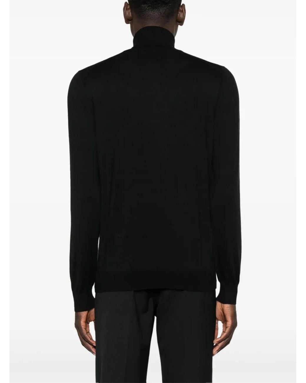 GIUUNO Black Roll-Neck Sweater for men