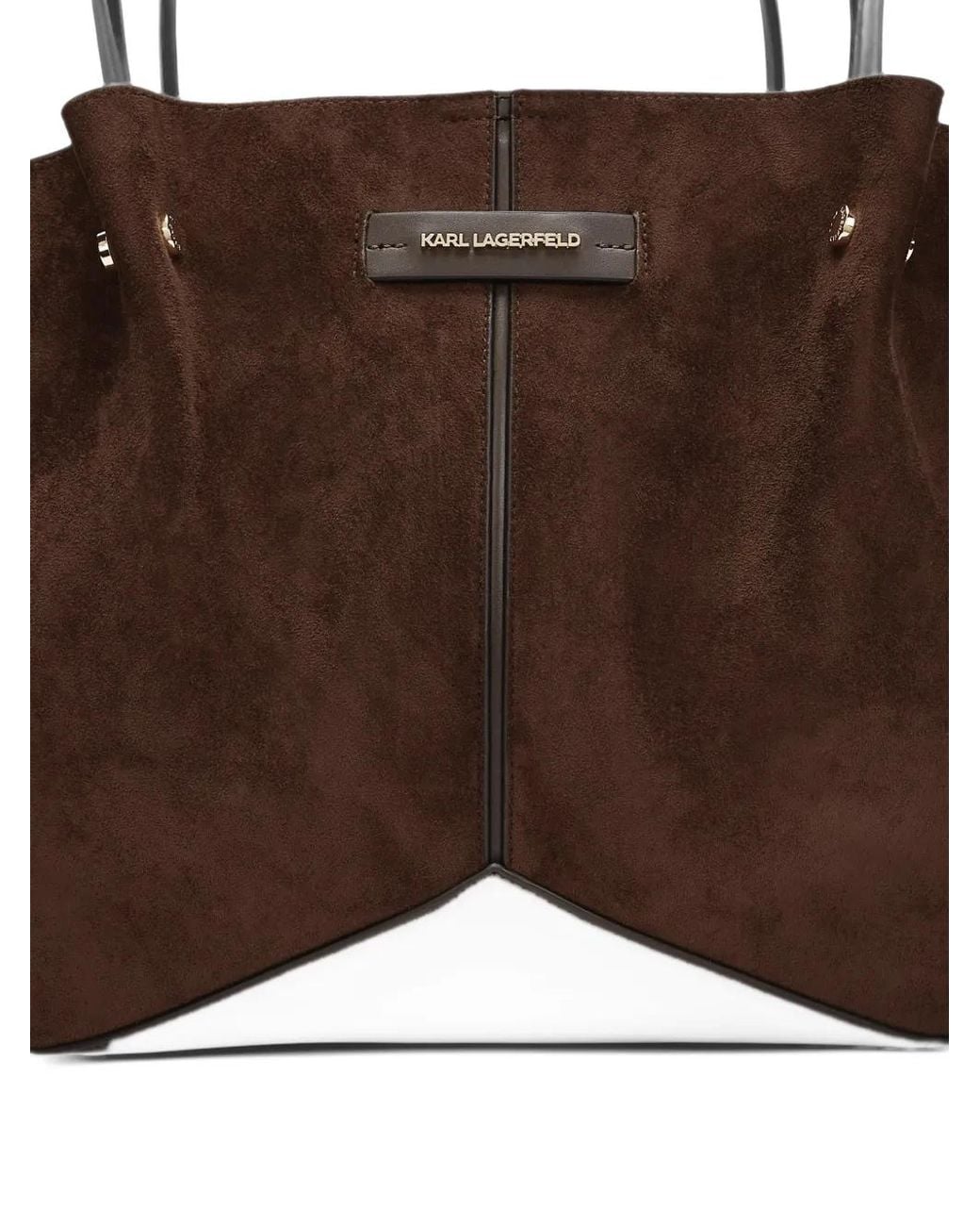 Karl Lagerfeld Brown K/Pierced Medium Faux-Suede Tote Bag