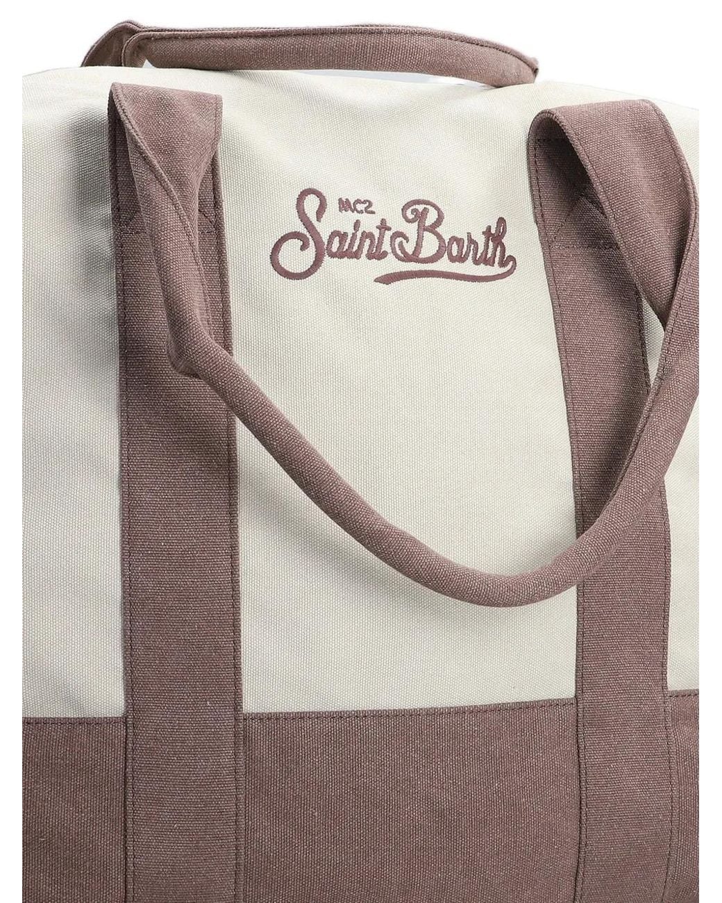 Mc2 Saint Barth Natural Logo-Embroidered Canvas Tote Bag for men
