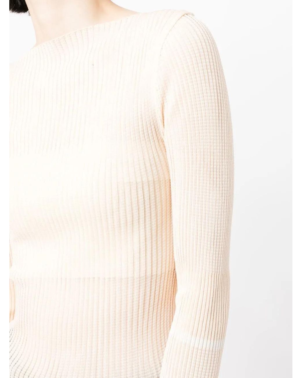Low Classic Ribgebreide Top in het Multicolor