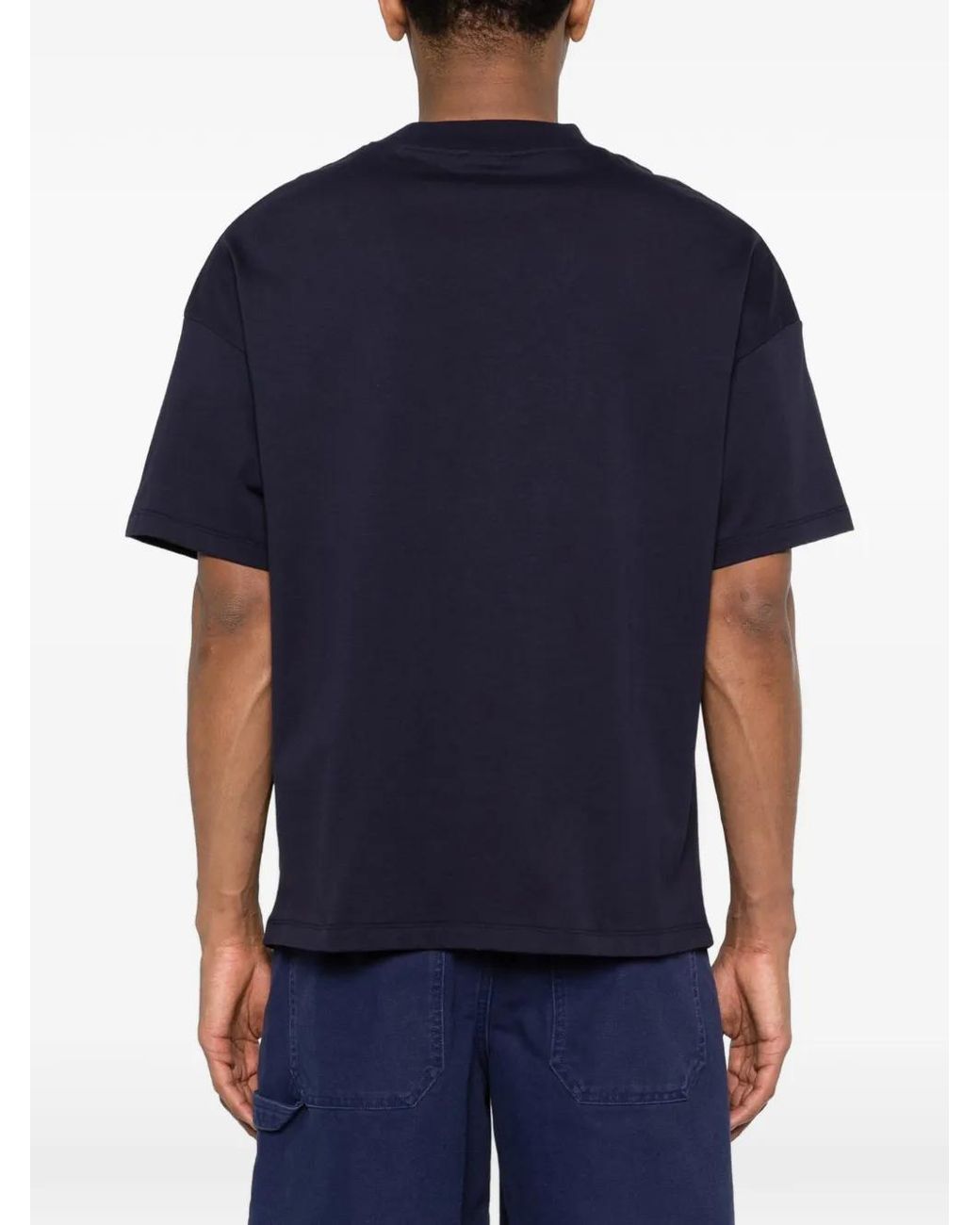 Balmain Blue Graphic-Print T-Shirt for men