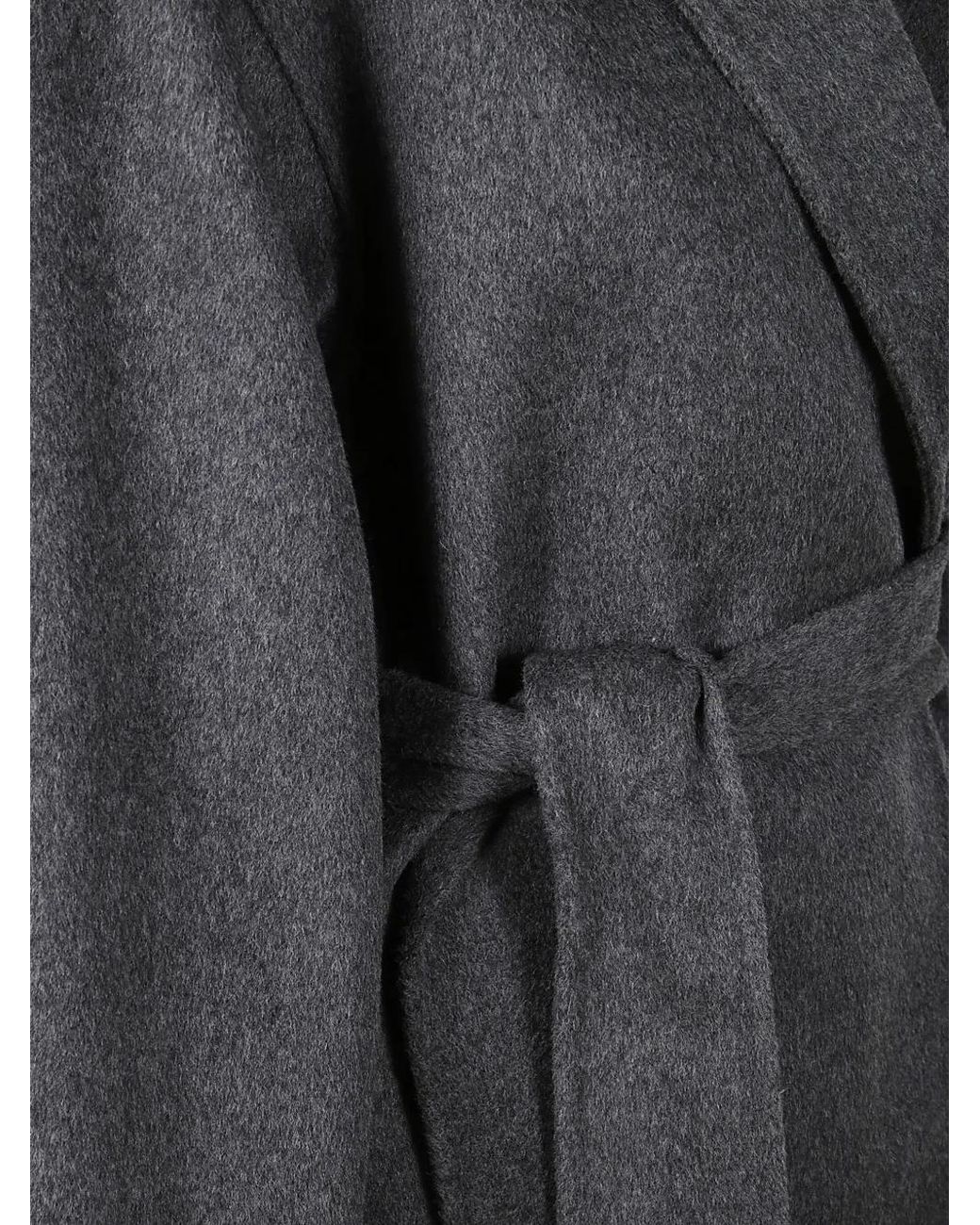 Almada Label Black Belted Wrap Coat