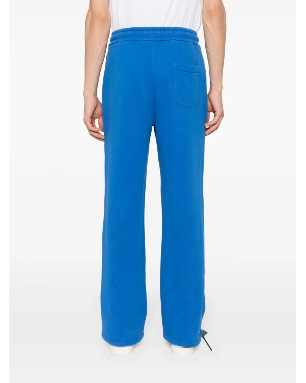 Off-White c/o Virgil Abloh Blue Logo-Embroidered Track Pants for men