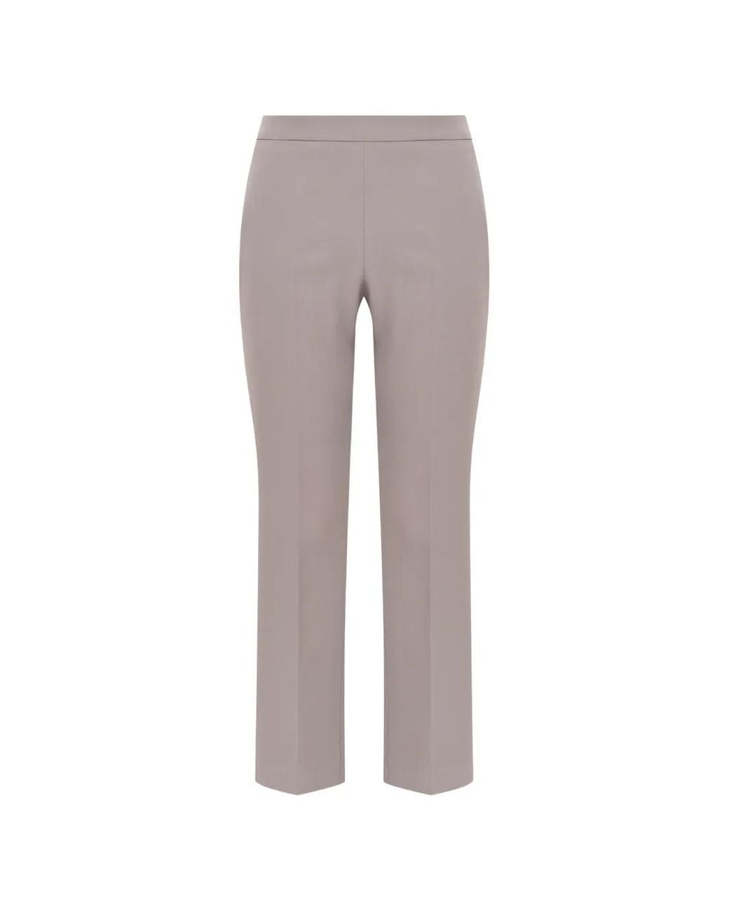 Maliparmi Gray Pressed-Crease Flared Trousers