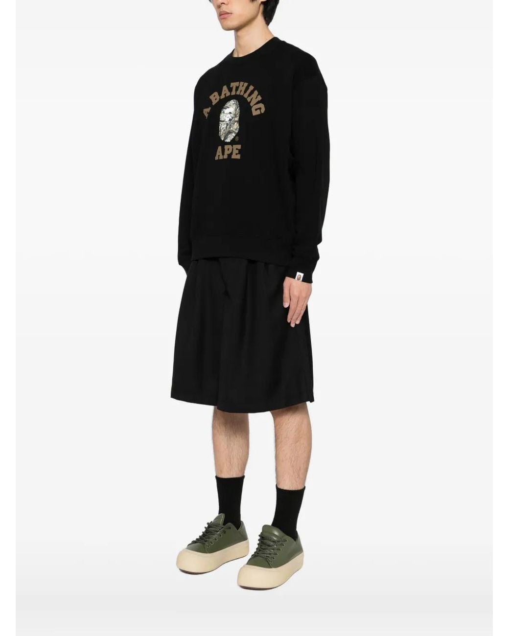 A Bathing Ape Black Logo-Printed Sweatshirt for men