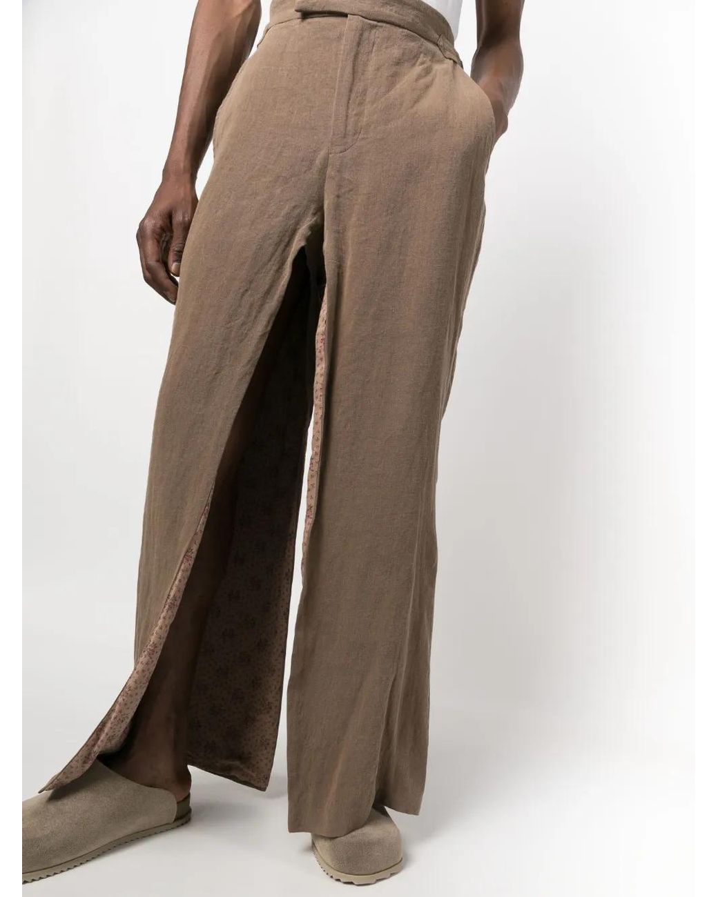 Vivienne Westwood Brown Side-Slits Flared Trousers for men