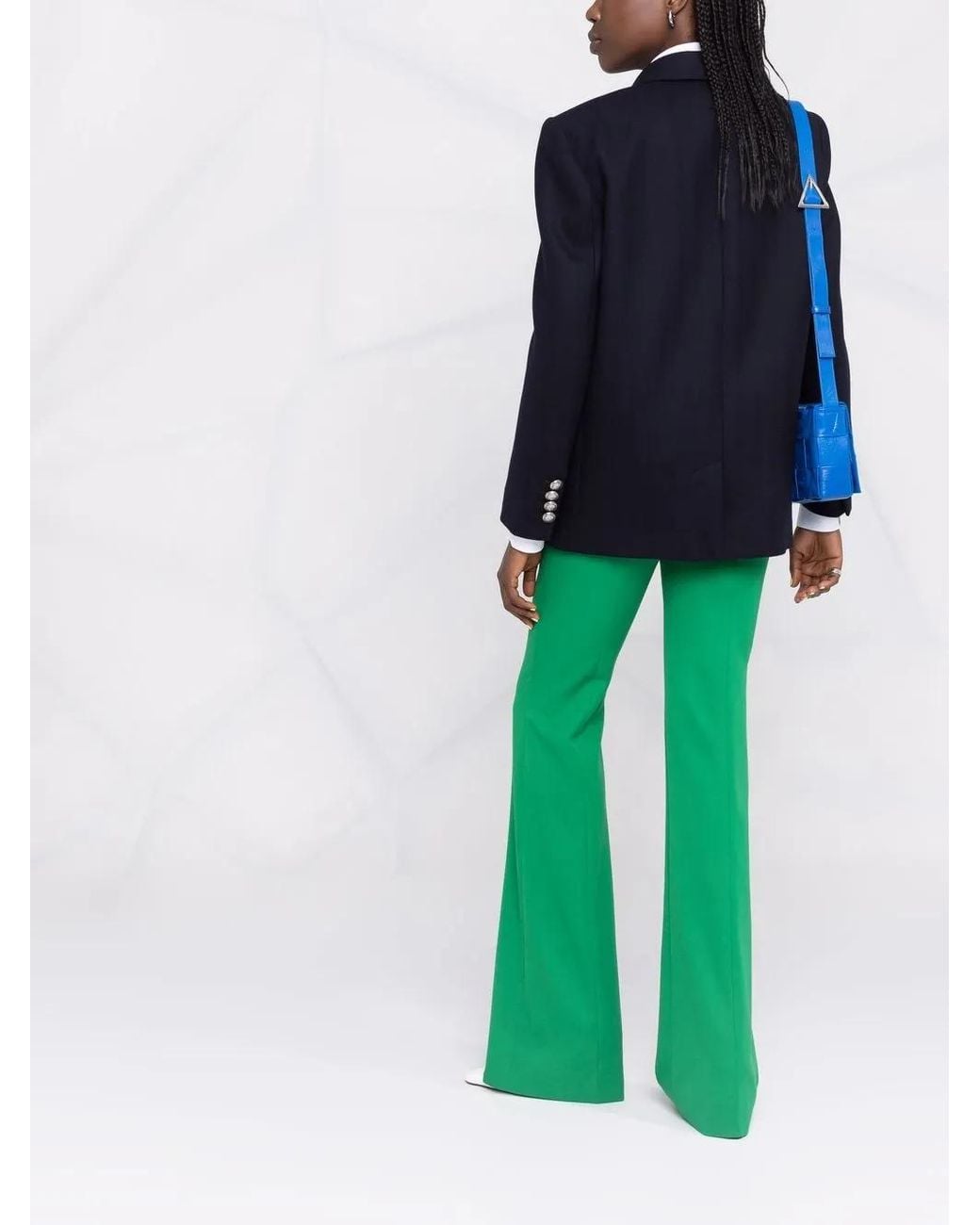 McQueen Blue Double-Breasted Wool-Blend Blazer