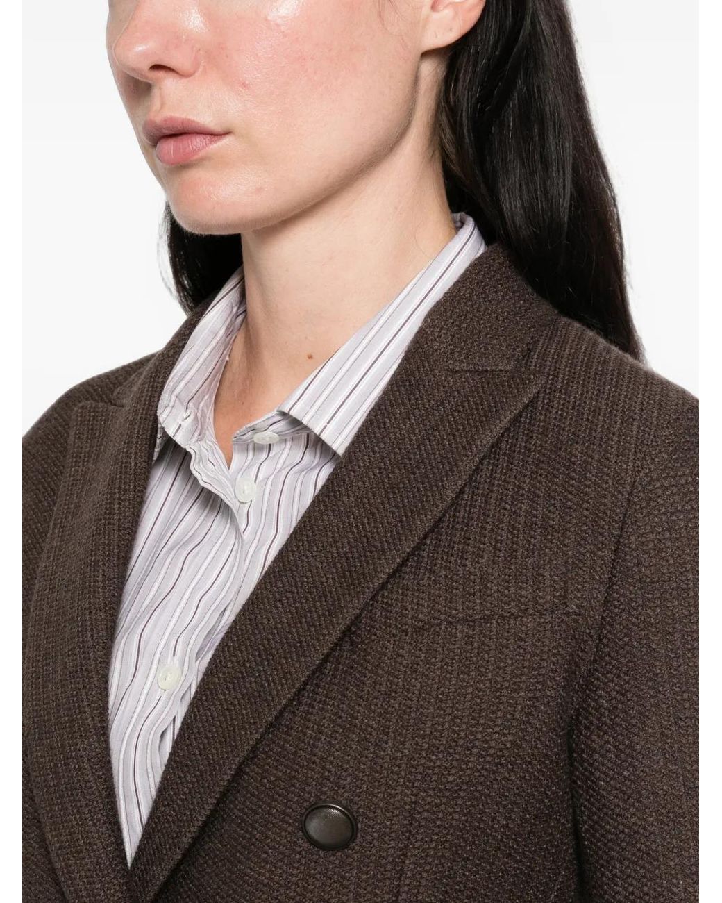 Circolo 1901 Brown Double-Breasted Wool Blazer