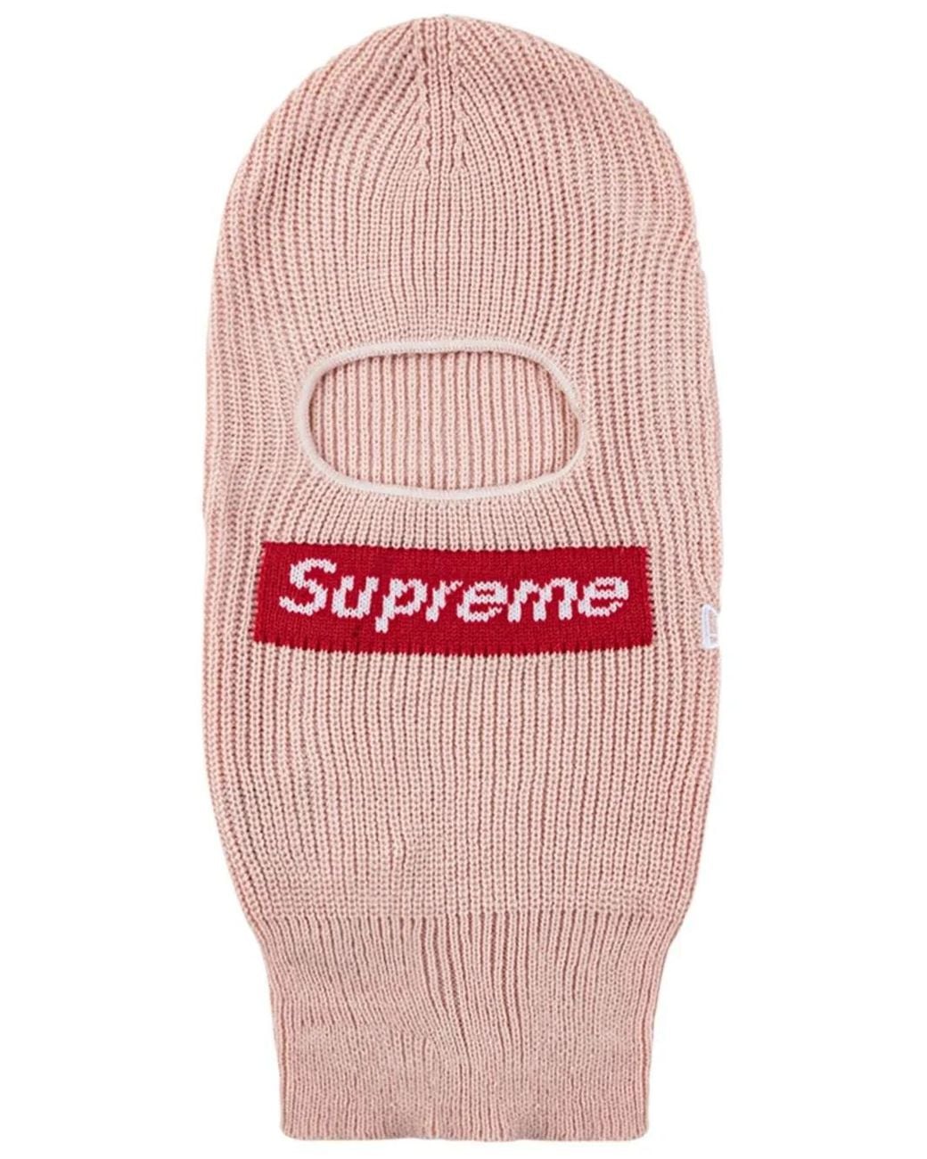 Supreme Red X New Era Box Logo Knitted Balaclava