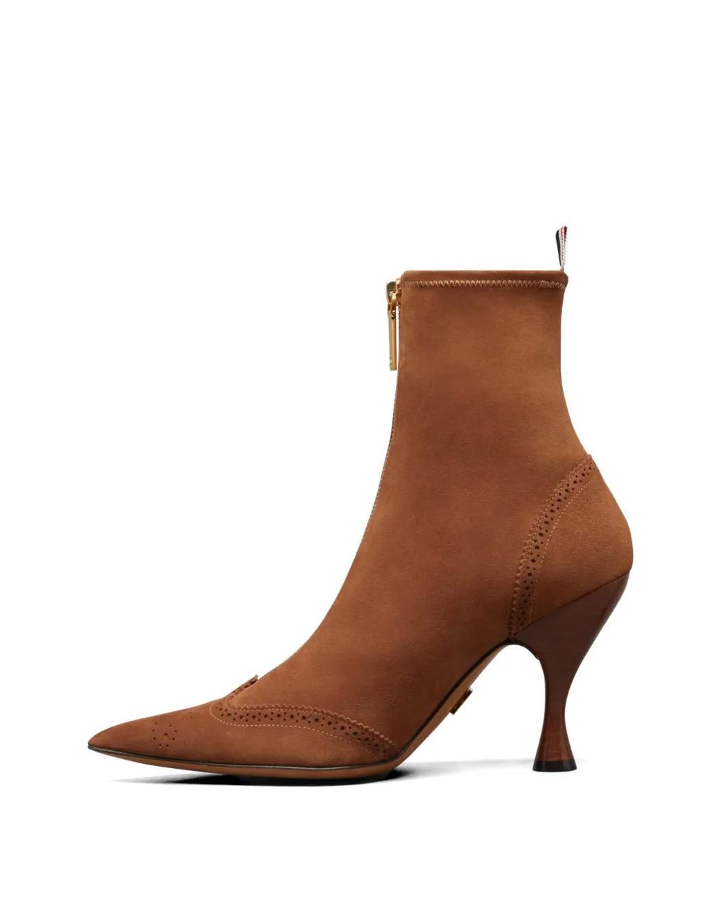 Thom Browne Brown 90Mm Wingtip Suede Ankle Boots