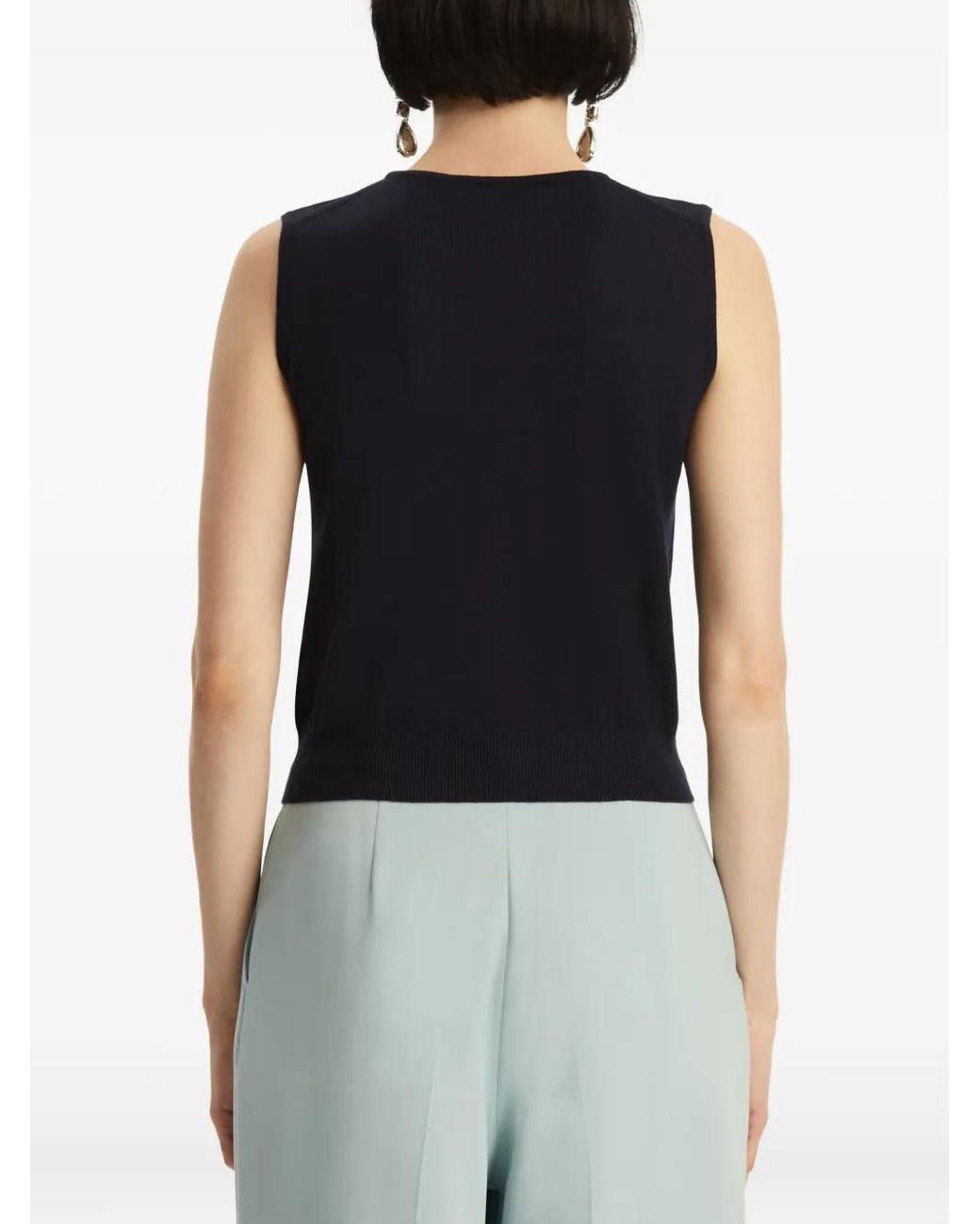 Oscar de la Renta Black Sleeveless Top