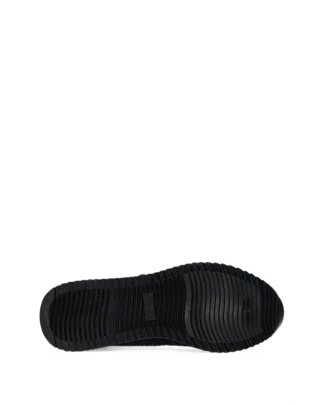 Mexx Black Baskets En Maille Pailletée À Plaque Logo