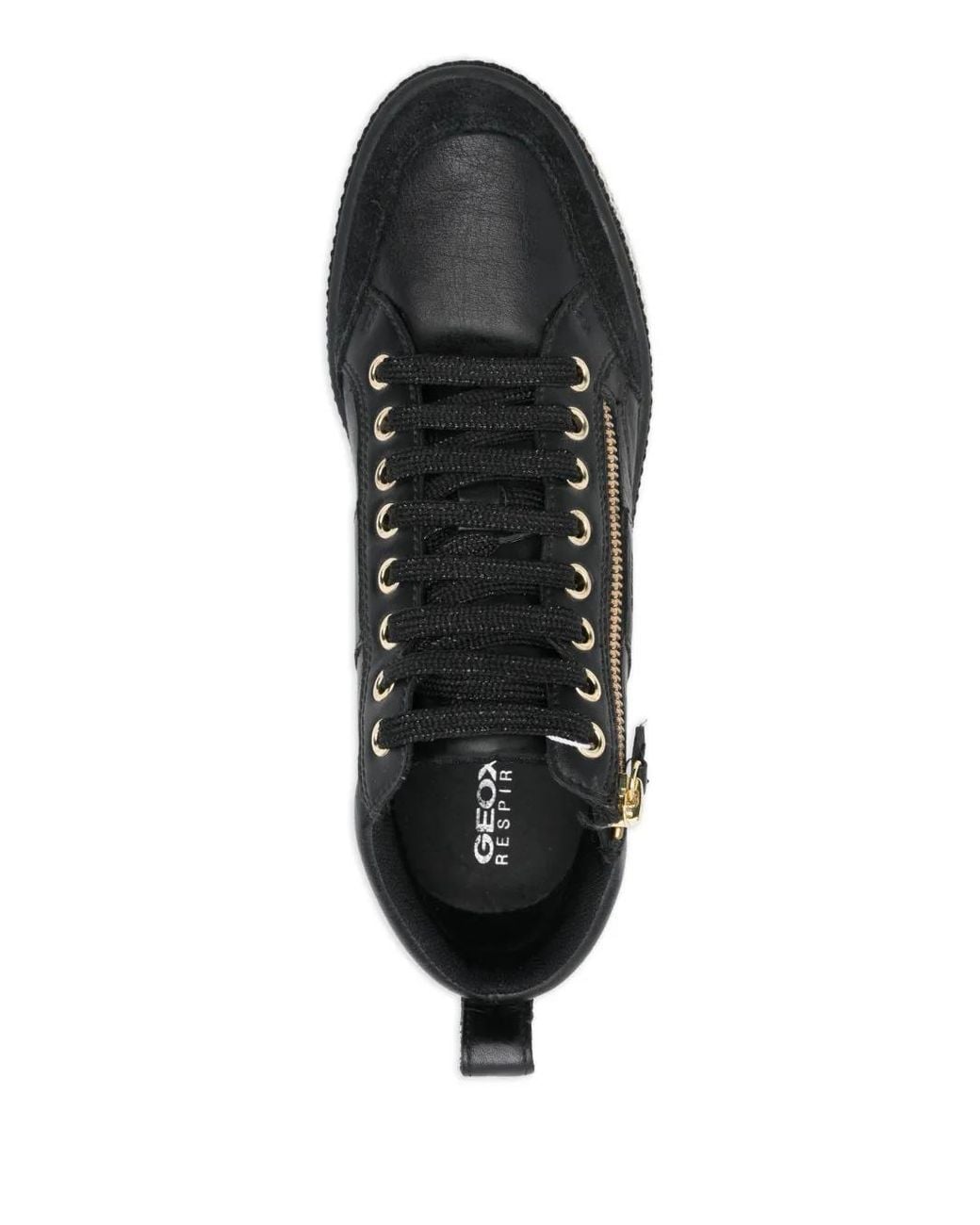 Geox Black Leelu Zip-Up Embellished Sneakers