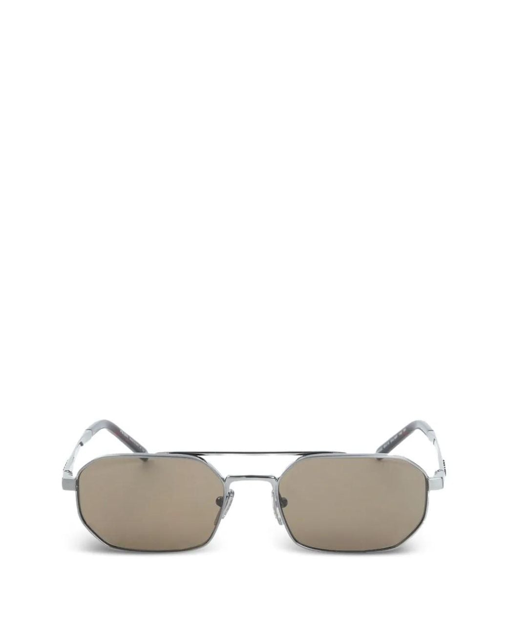 Prada Metallic Geometric-Frame Sunglasses