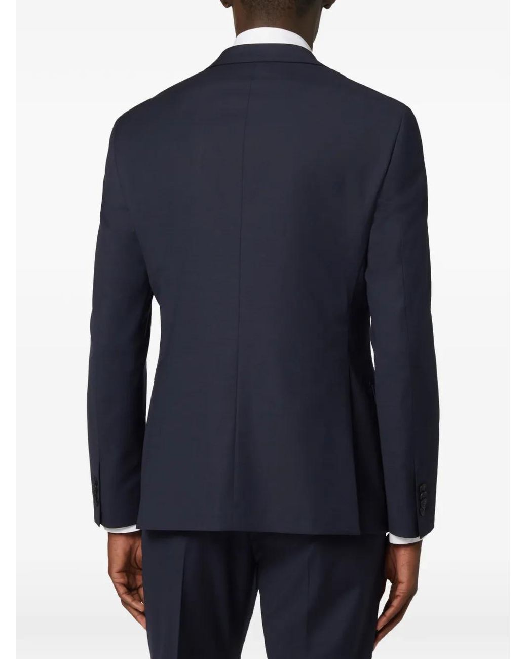 Boggi Blue Micro Patterned Stretch Wool Blazer for men
