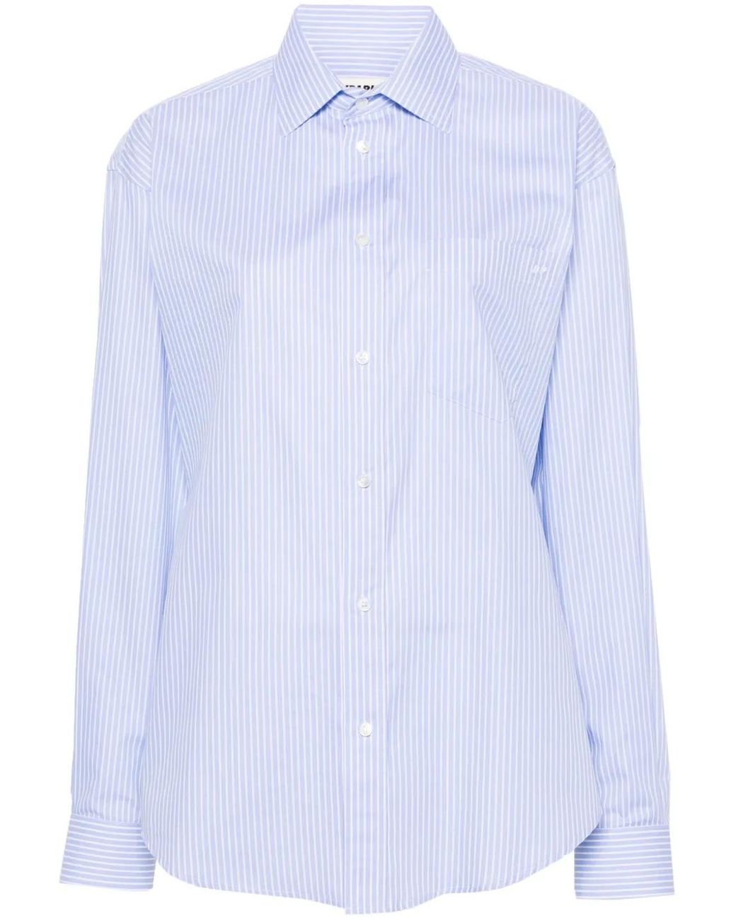 DARKPARK Blue Anne Striped Cotton Shirt