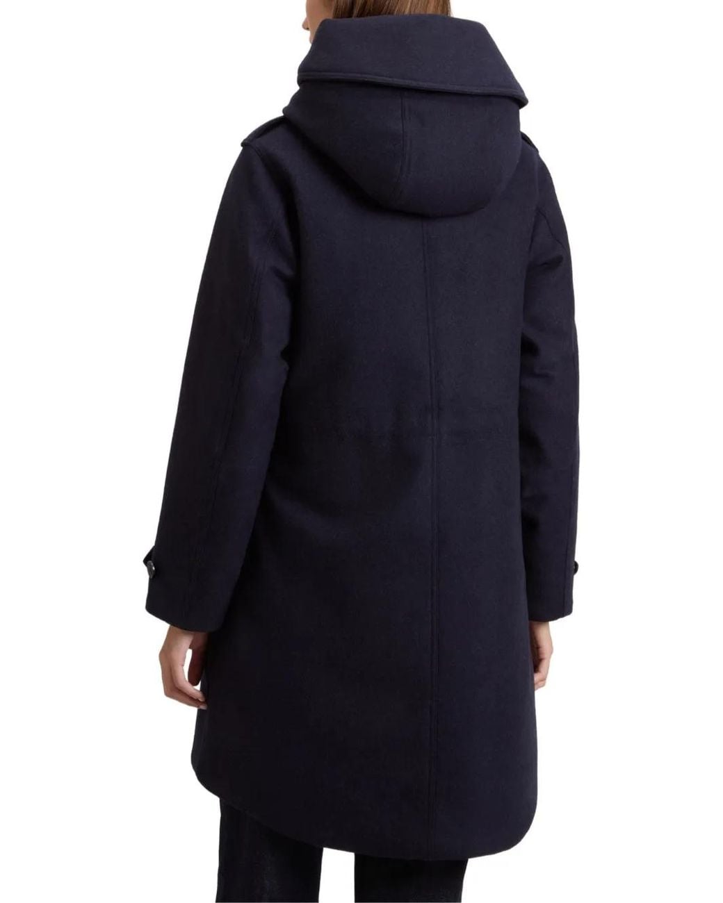 Woolrich Blue Prescott Hooded Wool Parka