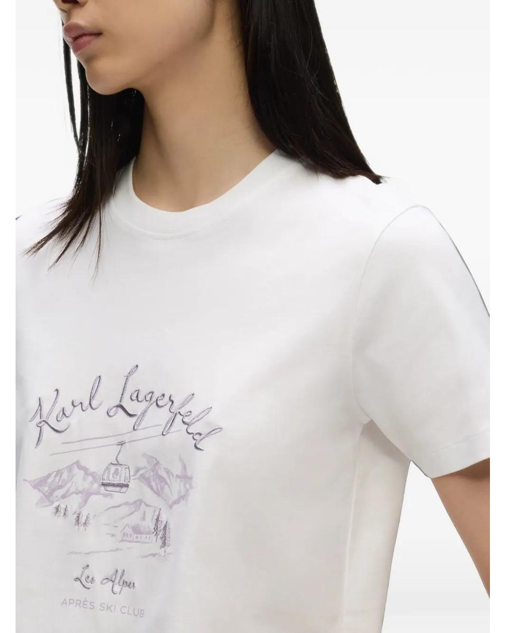 Karl Lagerfeld White Après Ski Club T-Shirt