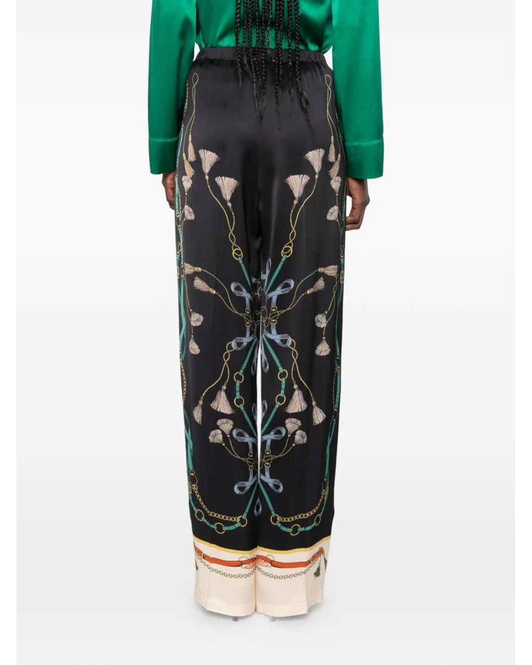 Forte_forte Black Chain-Print Trousers