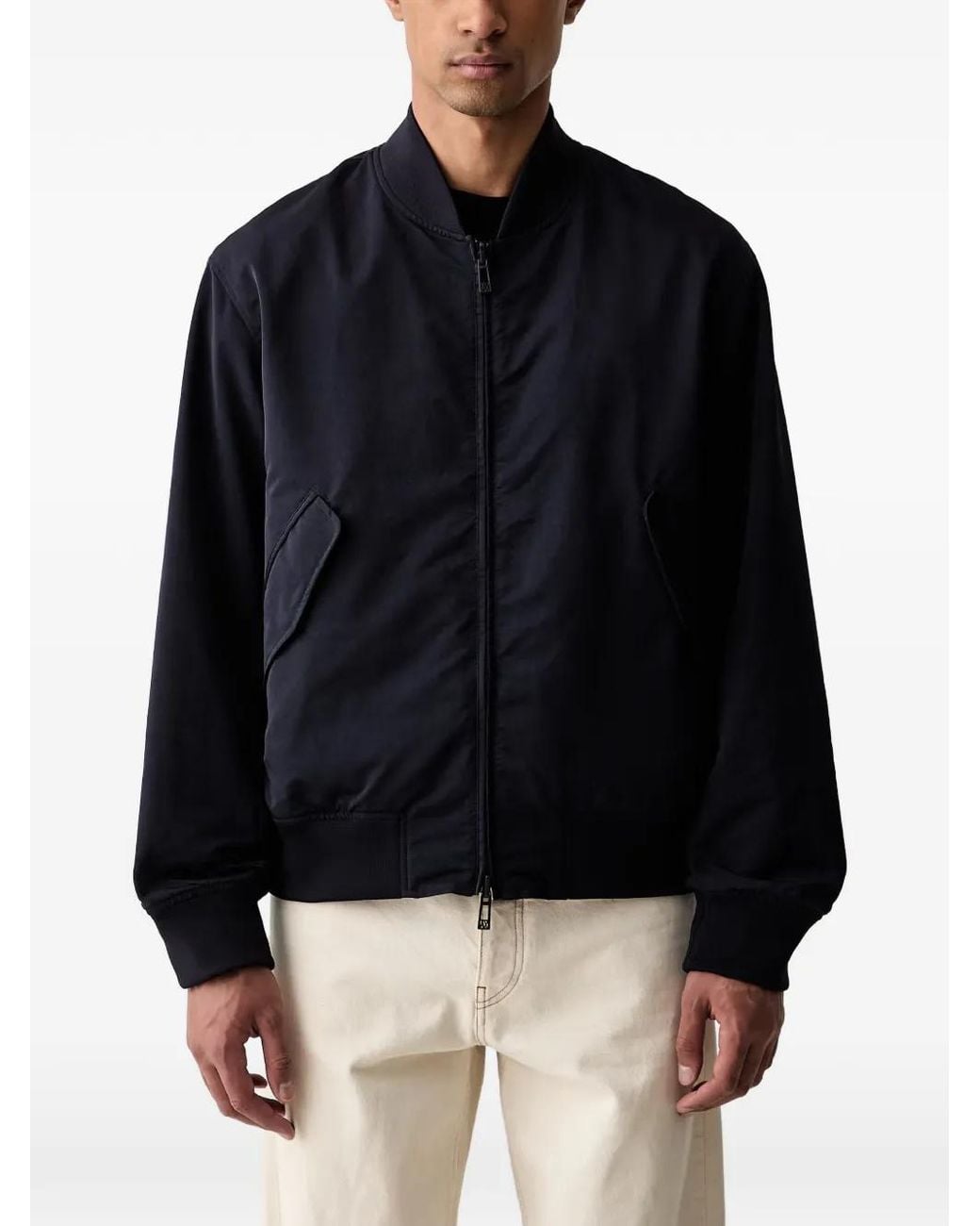 ARMANI EXCHANGE Black Logo-Patch Bomber Jacket for men