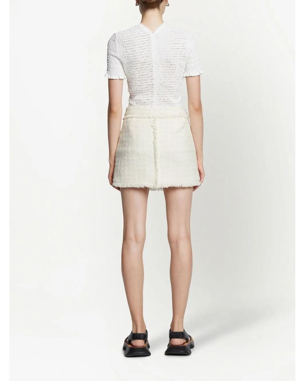 Proenza Schouler White Tweed Knitted Mini Skirt