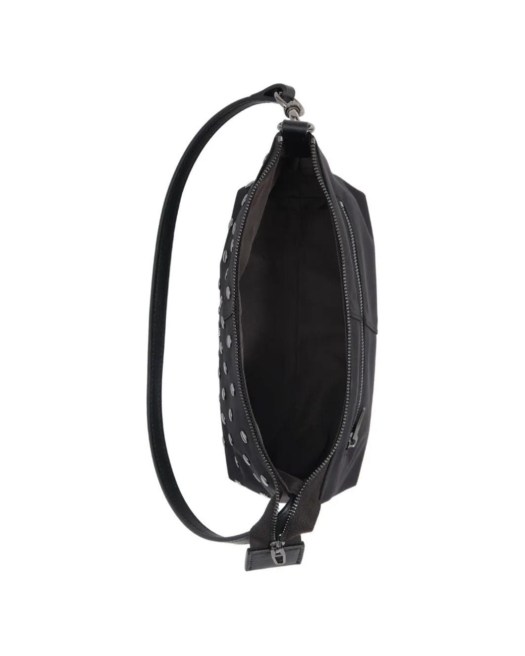 Bimba Y Lola Black Small Studded Nylon Crossbody Bag