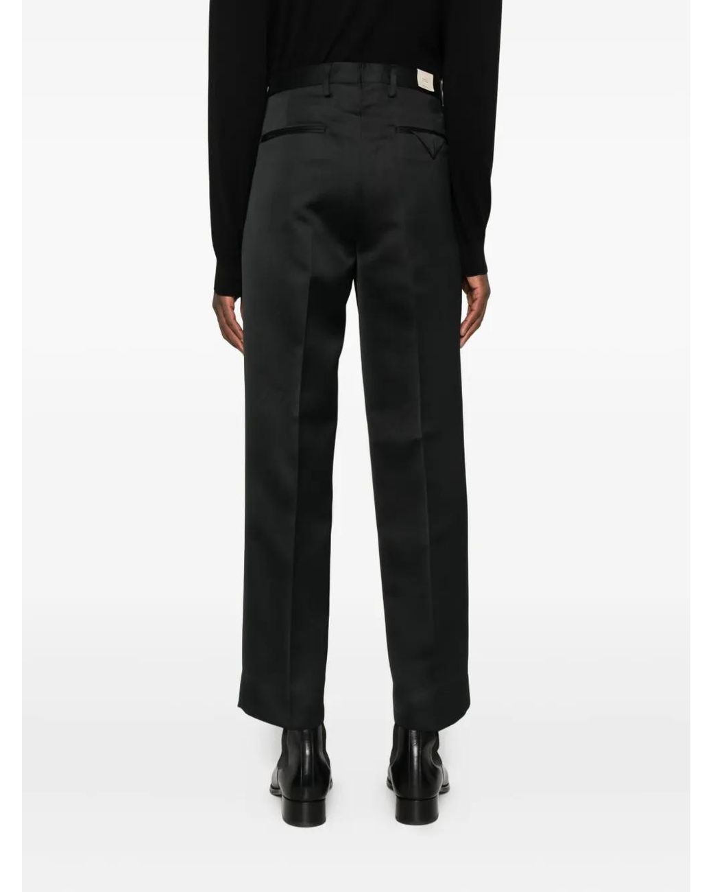 Briglia 1949 Black Pleated Straight-Leg Trousers for men