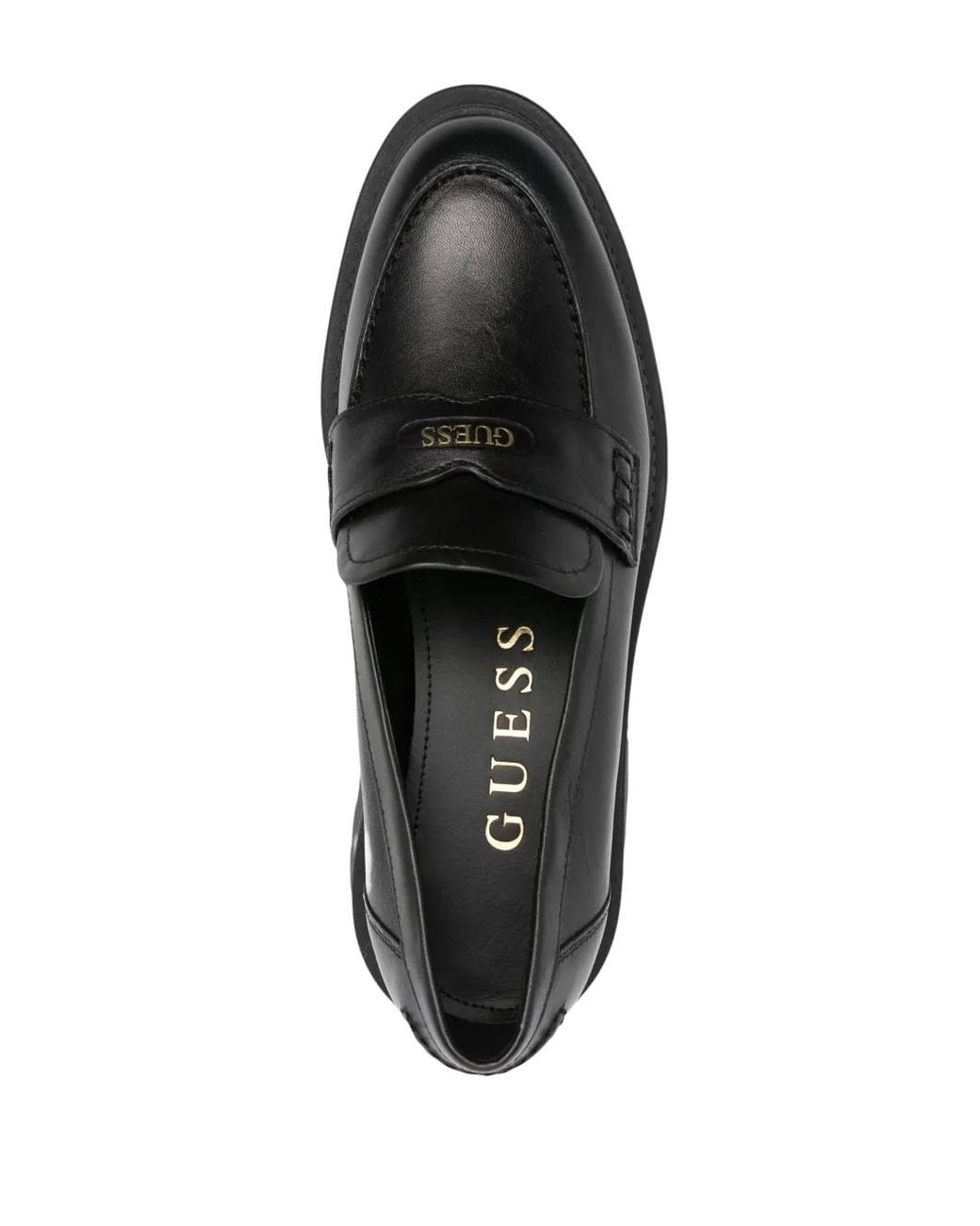 Guess Black Logo-Stamp Loafers