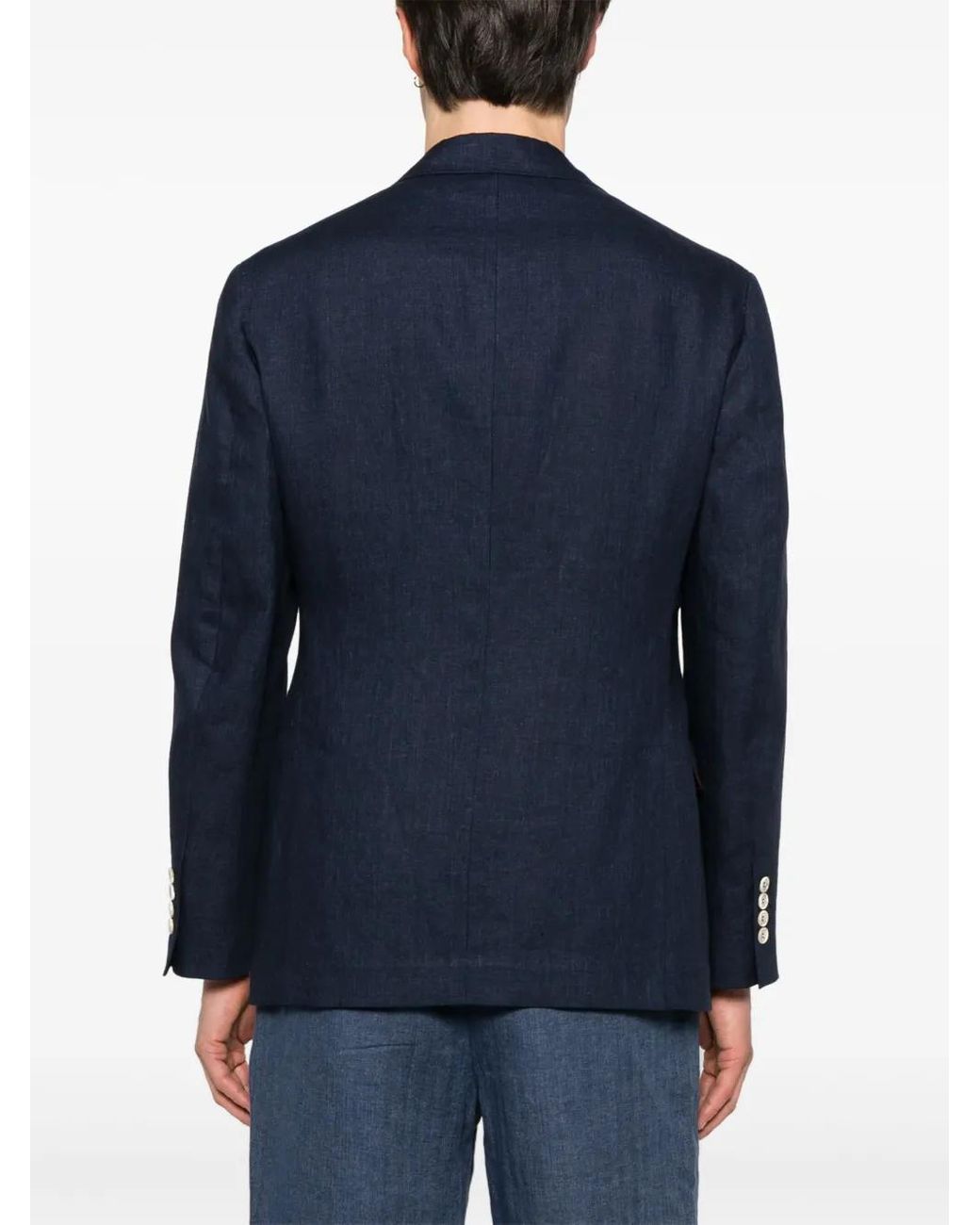 Brunello Cucinelli Blue Deconstructed Jacket For for men