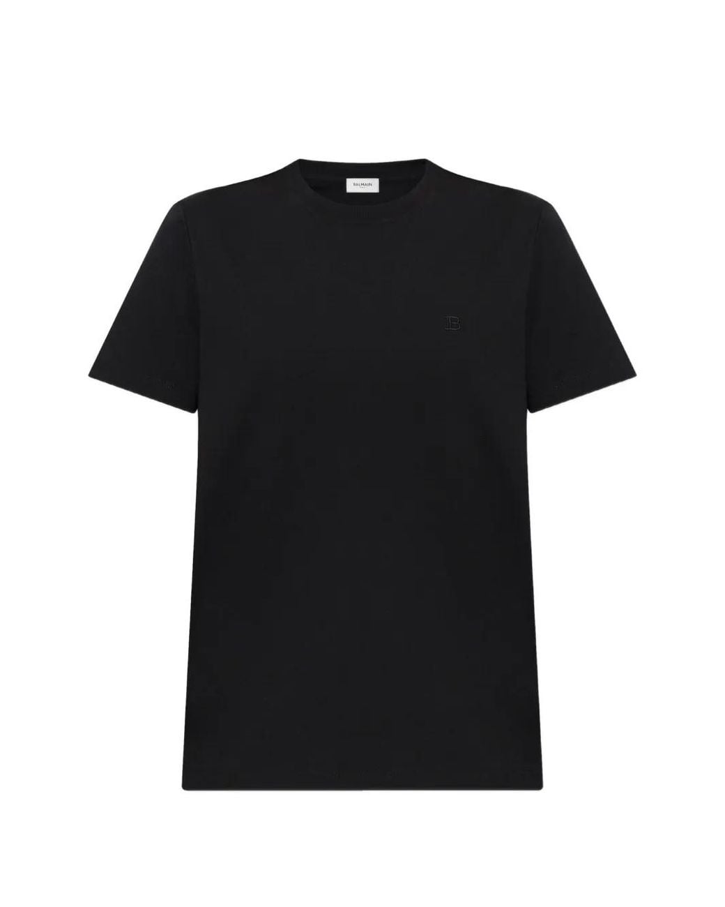 Balmain Black Embroidered Logo T-Shirt