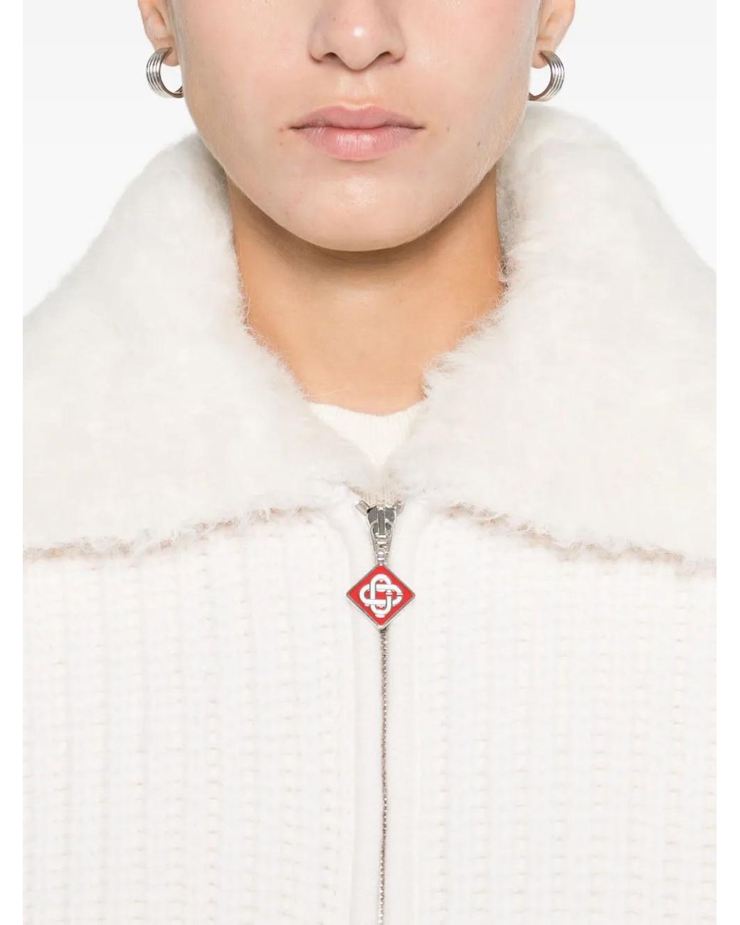 Casablanca White Ribbed Padded Jacket