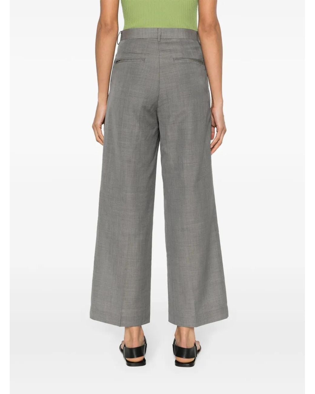 Auralee Gray Tropical Straight-Leg Trousers