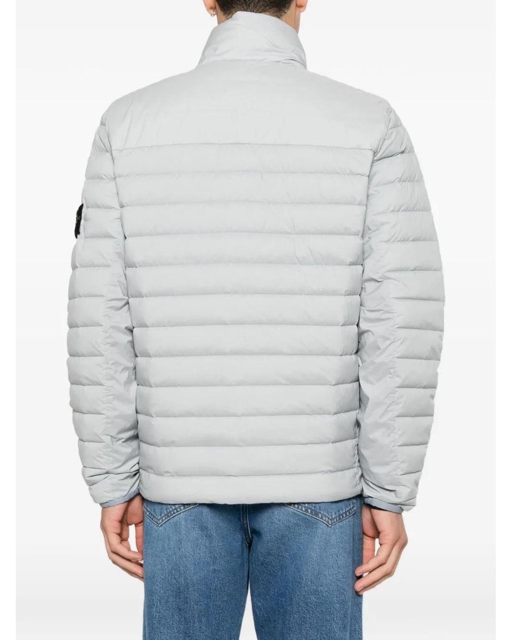 Stone Island Gray 4100067 Seamless Tunnel Nylon Down-Tc Jacket for men
