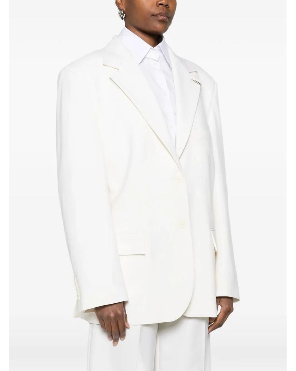 MEDEA White Single-Breasted Blazer