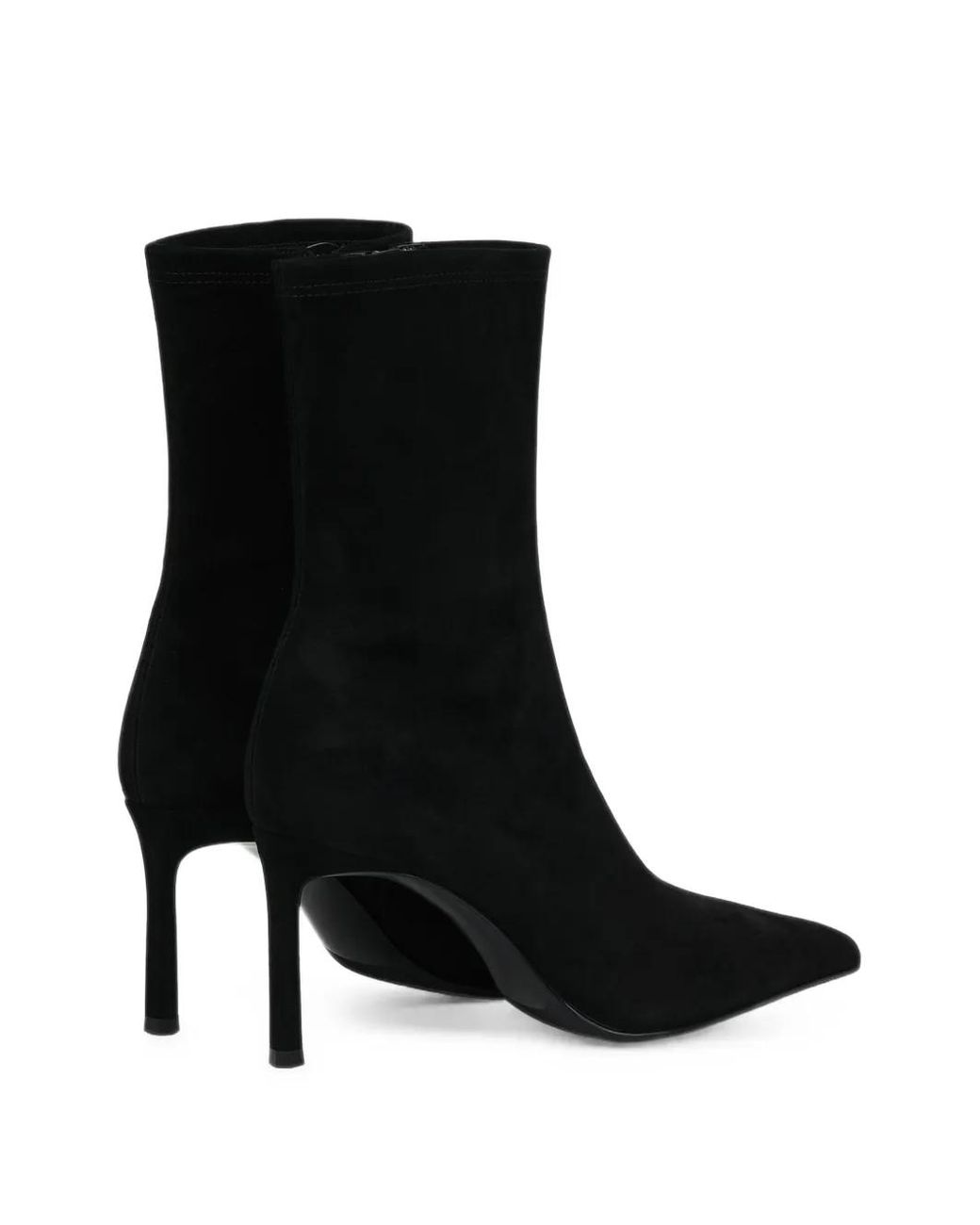 POTAMY Black Point-Toe Suede Ankle Boots