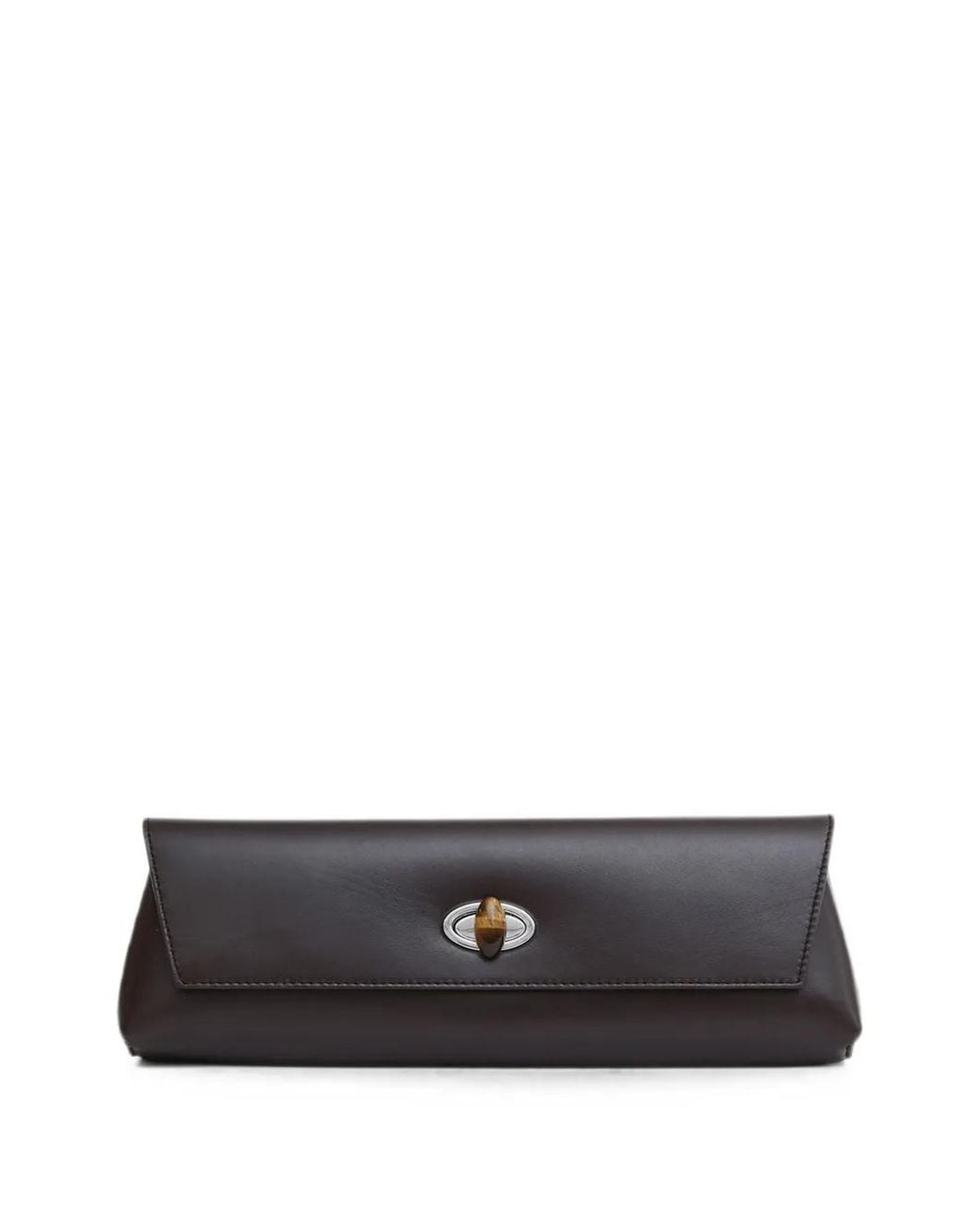 Christopher Esber White Buki Leather Clutch Bag