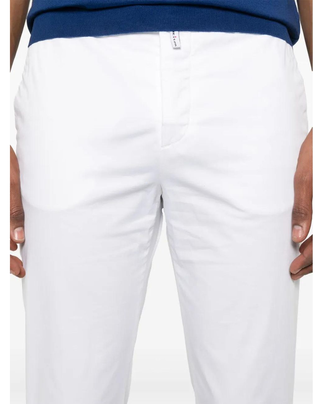 Kiton Chino Met Logopatch in het White voor heren