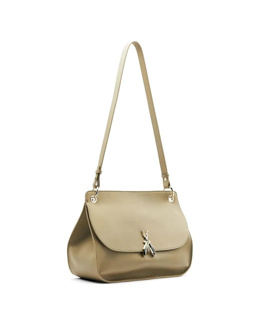 Patrizia Pepe Metallic Large Soft Essential Fly Leather Tote Bag