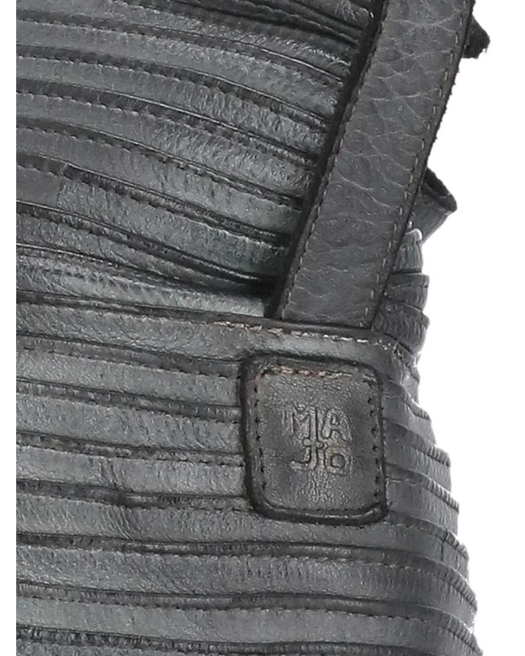 Maje Gray Textured Leather Shoulder Bag