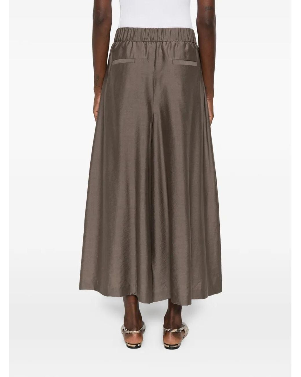 Peserico Brown Elasticated-Waistband Trousers