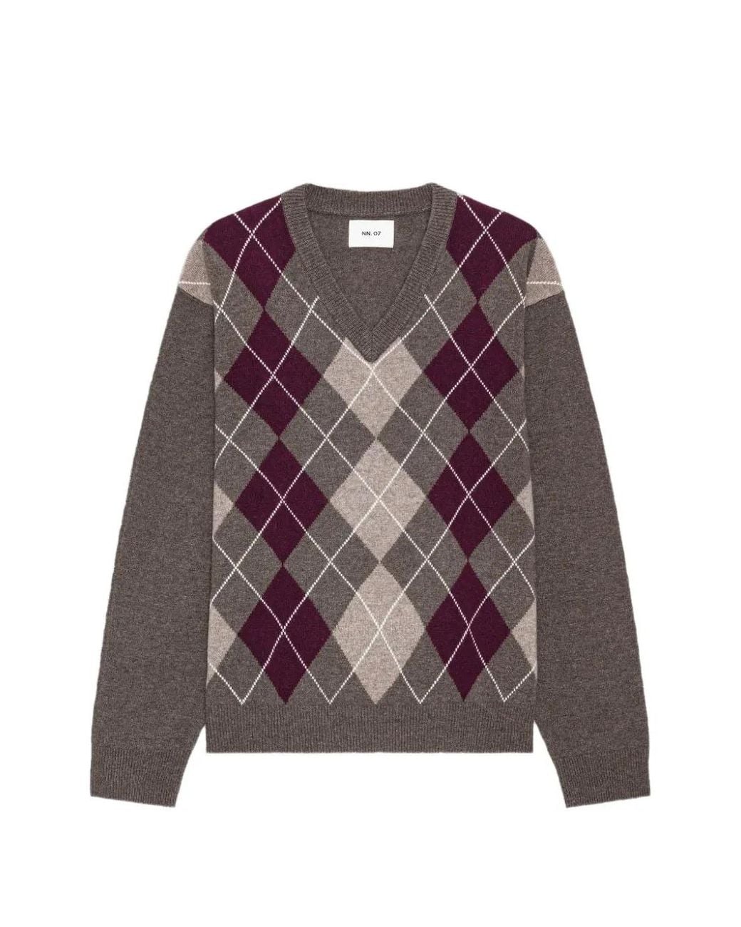 NN07 Purple Otto V-Neck Sweater for men