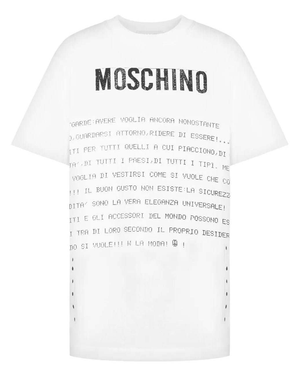 Moschino White Short-Sleeved Top With Bold Logo Print