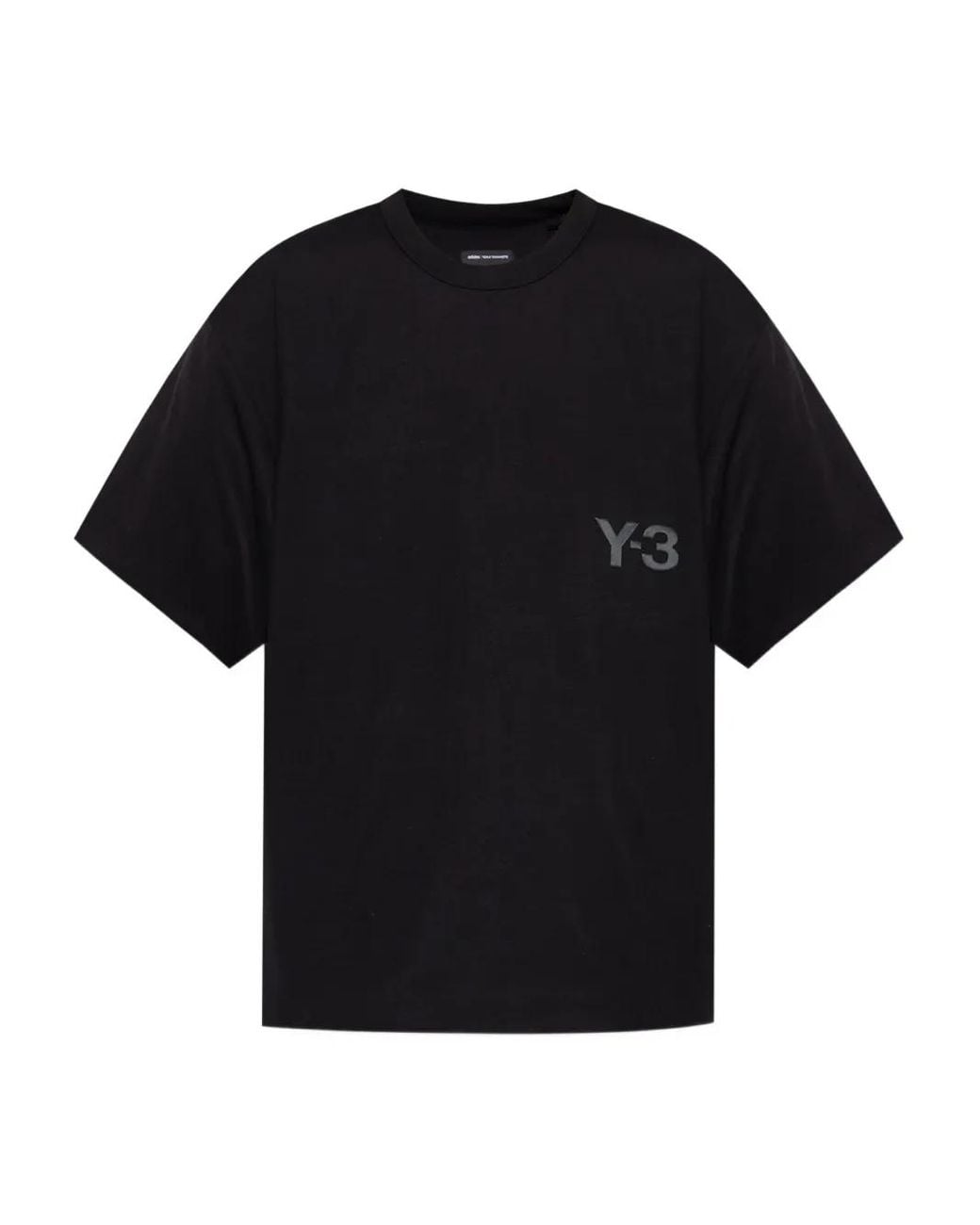 Y-3 Black Logo-Print T-Shirt for men