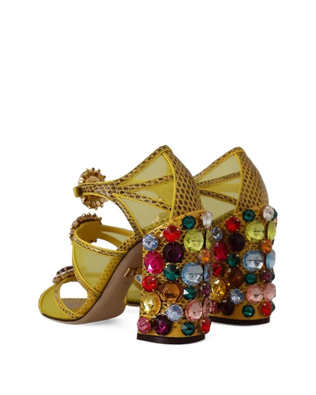 Dolce & Gabbana Metallic Crystal-Embellished Sandals
