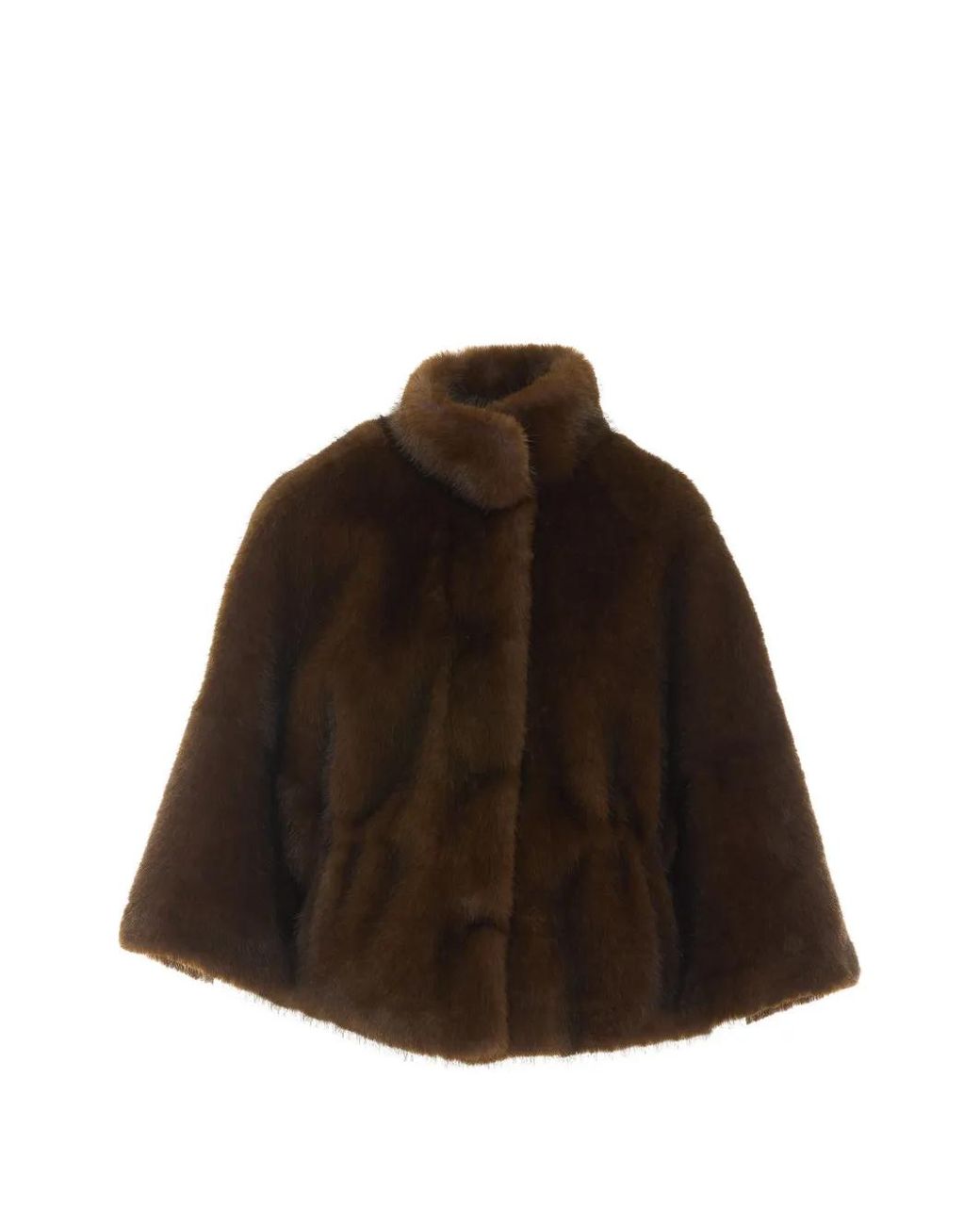 VALENTINI 1972 Brown Funnel-Neck Concealed-Fastening Jacket