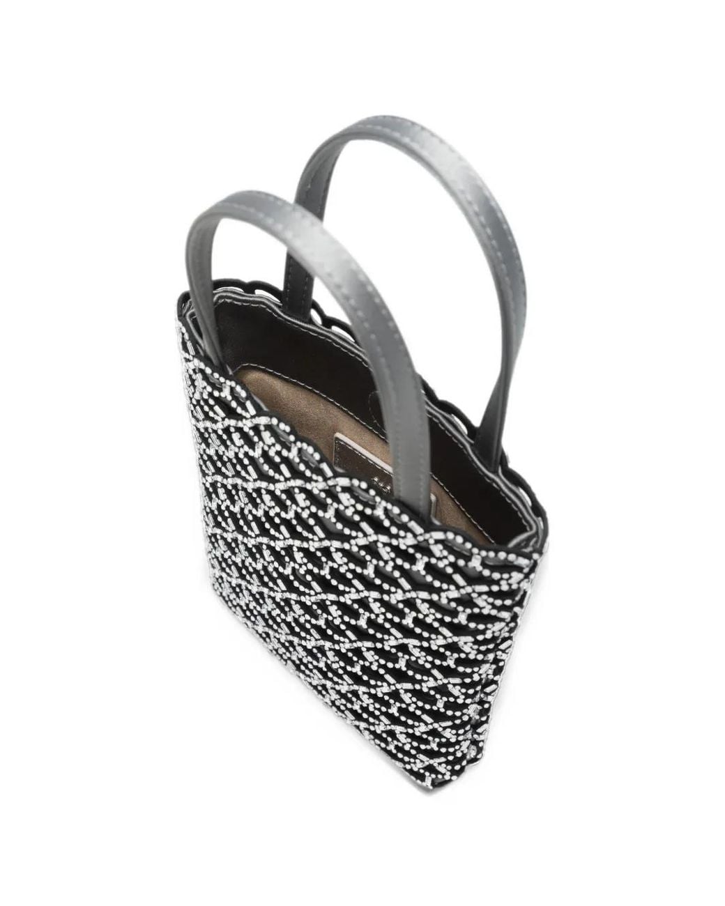 Anya Hindmarch Black Crystal-Embellished Scalloped-Edge Mini Bag