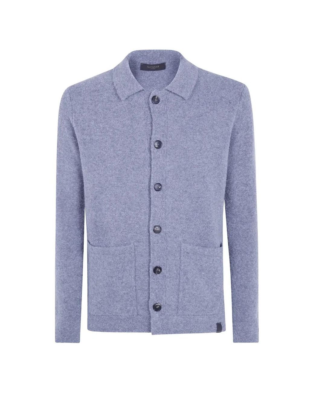 Zanone Blue Button-Up Collared Cardigan for men