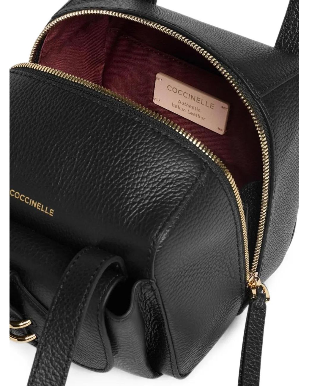 Coccinelle Black Small Mavery Pocket Leather Shoulder Bag